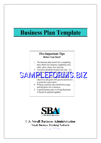 SBA Business Plan Template 1 pdf free